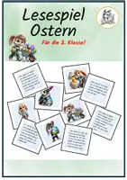 Vorschau - Spiele - Lesespiel Ostern Grundschule 1. und 2. Klasse Texte zuordnen - Deckblatt
