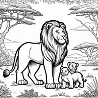 anteprima - Materiale per pittura e bricolage - Leoni Disegni da colorare (50 illustrazioni da colorare) - Pagina 1