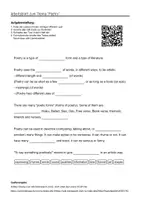 Vorschau - Arbeitsblätter - Arbeitsblätter zum Thema "Poetry" (Lückentext, Hörverstehen) + Lösung & MP3 - Deckblatt
