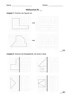 Vorschau - Klassenarbeiten - Mathe-Klassenarbeit (3. Klasse, Figuren abzeichnen, spiegeln, vergrößern und verkleinern) - Seite 3