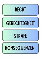Vorschau - Präsentationen/Tafelbilder - Moral – Recht – Gesetz Tafelkarten mit Begriffen und Bildern - Seite 1