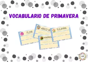Vista previa - Tarjetas / Manipulativos - Vocabulario primavera - Portada