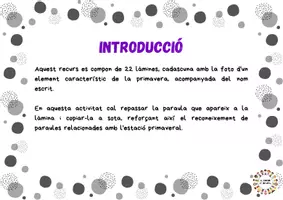 Vista previa - Tarjetas / Manipulativos - Vocabulari primavera - página 1