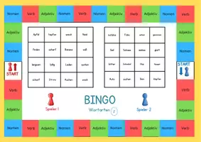 Vorschau - Stationenlernen - Wortarten BINGO Partnerarbeit Nomen Verben Adjektive Freiarbeit - Seite 2