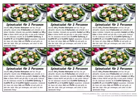 Vorschau - Mal- und Bastelvorlagen - Feriengrüße Kärtchen mit Rezept: Spinatsalat mit Radieschen - Seite 3