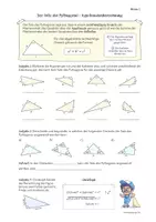 Vorschau - Arbeitsblätter - SATZ DES PYTHAGORAS - Berechnung der Hypotenuse - Seite 1