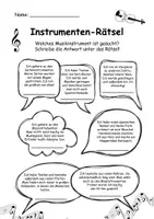 Vorschau - Arbeitsblätter - Rätsel Instrumentenkunde Musikunterricht - Seite 1