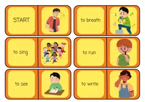 Vorschau - Spiele - Body Parts and Verbs - Domino - Seite 1