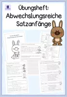 Vorschau - Arbeitsblätter - Übungsheft: abwechslungsreiche Satzanfänge (inklusive Merkblatt) - Seite 1