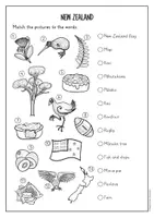 anteprima - Materiale di supporto/inclusione - New Zealand vocabulary activity (English) / Attività di vocabolario sulla Nuova Zelanda (inglese) - Pagina 1
