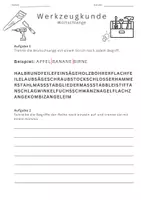 Vorschau - Spiele - Arbeitsblatt Wortschlange Werkzeuge - Deckblatt