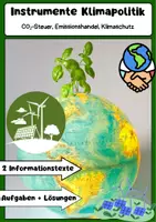Vorschau - Arbeitsblätter - Instrumente Klimapolitik: CO₂-Steuer, Emissionshandel, Klimaschutz - Deckblatt