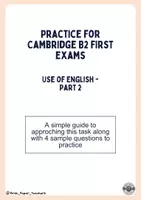 Vista previa - Hojas de trabajo - Cambridge B2 Use of English - Part 2 - página 1