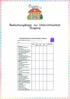Vorschau - Arbeitsblätter - Shopping: Beobachtungsbogen (Bewertung) - Englisch - Kl. 3/4 - Deckblatt