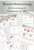 Vorschau - Unterrichtsreihen - Standortbestimmung, Test, Zahlvorstellung im ZR bis 100 inkl. Lösungen und Kompetenzraster, Förderung Zahlvorstellung - Deckblatt