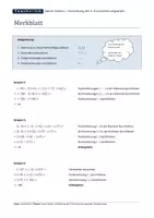 Vorschau - Merkblätter - Ganze Zahlen - Verbindung der 4 Grundrechnungsarten - Merkblatt - Seite 1