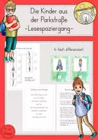 Vorschau - Arbeitsblätter - Personen beschreiben Lesespaziergang differenziert - Deckblatt