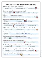 anteprima - Schede informative - USA Quiz (English) / Quiz USA (Inglese) - Pagina 1