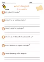 Vorschau - Arbeitsblätter - Arbeitslosigkeit Arbeitsblatt (1) 7. & 8. Klasse Erwerbslosigkeit AB mit Lösungen - Seite 1