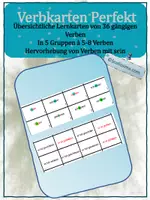 Vorschau - Fördermaterial/Inklusion - Lernkarten Perfekt, 36 Verben - Deckblatt