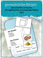 Vorschau - Fördermaterial/Inklusion - Lernkarten zu sieben geometrischen Körpern - Deckblatt