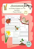 Vorschau - Arbeitsblätter - Leseübungen Klasse 2 - Frühling - Deckblatt