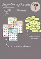 Vorschau - Spiele - Mathespiel - Bingo - Vorlage Ostern - Einmaleins - Deckblatt