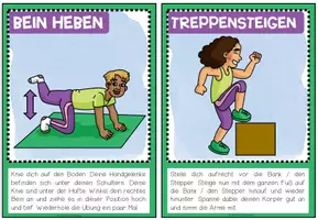 Vorschau - Stationenlernen - Fitnesskartei für den Sportunterricht (Sportübungen mit und ohne Text) - Seite 3