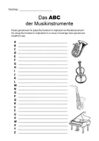 Vorschau - Arbeitsblätter - ABC der Musikinstrumente Arbeitsblatt Musik - Seite 1
