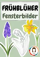 Vorschau - Arbeitsblätter - Leuchtende Frühblüher Fensterbilder | Frühling Blumen - Deckblatt