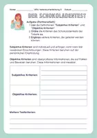 Vorschau - Arbeitsblätter - Der Schokoladentest - Stiftung Warentest - Seite 1