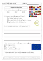 Vorschau - Arbeitsblätter - Quiz zum Europa Check (Reportage) - mit Lösung - Deckblatt