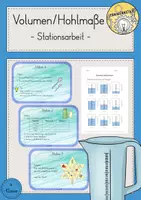 Vorschau - Arbeitsblätter - Volumen/Hohlmaße - Stationsarbeit - Deckblatt