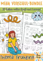 Vorschau - Arbeitsblätter - MEGA Bundle: Frühling/Ostern Vorschule Arbeitsblätter/Übungsblätter - Deckblatt