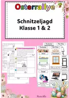 Vorschau - Mal- und Bastelvorlagen - Oster-Schnitzeljagd – Lernstationen & Rätsel (Klasse 1-2, editierbar) - Deckblatt