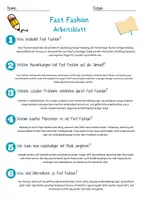 Vorschau - Arbeitsblätter - Fast Fashion Arbeitsblatt 7. & 8. Klasse Textilindustrie AB mit Lösungen - Seite 2