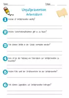 Vorschau - Arbeitsblätter - Unfallprävention Arbeitsblatt 7. & 8. Klasse Sicherheitsmaßnahmen AB mit Lösungen - Seite 1
