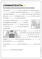 Vorschau - Arbeitsblätter - A Fun Weekend – Simple Past Lückentext (2-fach differenziert) - Seite 1
