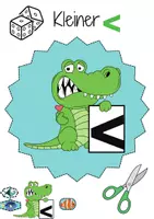 Vorschau - Arbeitsblätter - Krokodil-Spaß Größer, Kleiner, Gleich - Ein Spiel für Erstklässler! - Seite 3