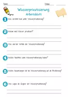 Vorschau - Arbeitsblätter - Wasserprivatisierung Arbeitsblatt 7. & 8. Klasse Privatisierung AB mit Lösungen - Seite 1