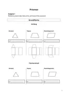 Vorschau - Arbeitsblätter - Prisma Grundfläche, Mantelfläche und Oberfläche - Seite 1