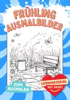 Vorschau - Arbeitsblätter - Frühling Frühlingsbilder ausmalen Kunst Tiere Ausmalbilder - Deckblatt