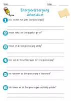 Vorschau - Arbeitsblätter - Energieversorgung Arbeitsblatt 7. & 8. Klasse Öffentliche Daseinsvorsorge AB mit Lösungen - Seite 1