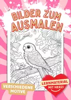 Vorschau - Arbeitsblätter - Frühlingsbild Ausmalbilder Abstrakt Blumen Frühling Tiere Deko ausmalen - Deckblatt