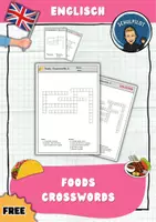 Vorschau - Arbeitsblätter - Englisch: Kreuzworträtsel Foods freebie - Deckblatt