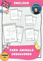 Vorschau - Spiele - Englisch: Kreuzworträtsel Farmtiere V1 - Deckblatt