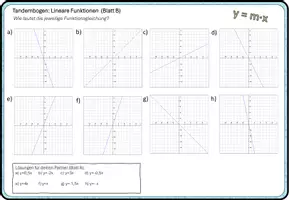 Vorschau - Arbeitsblätter - Tandembogen Proportionale Funktionen Schaubilder - Seite 1