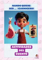Vista previa - Hojas de trabajo - ACTIVIDADES DEL CUENTO"NANDO QUIERE SER CARNICERO" - Portada