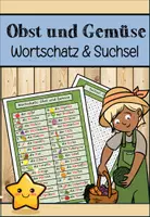 Vorschau - Arbeitsblätter - Wortschatz Obst & Gemüse für DAZ – Arbeitsblätter & Suchsel zur Sprachförderung - Deckblatt