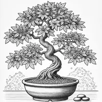 förhandsvisning - Bonsai Målarbok (50 Målarbilder) - sida 1
